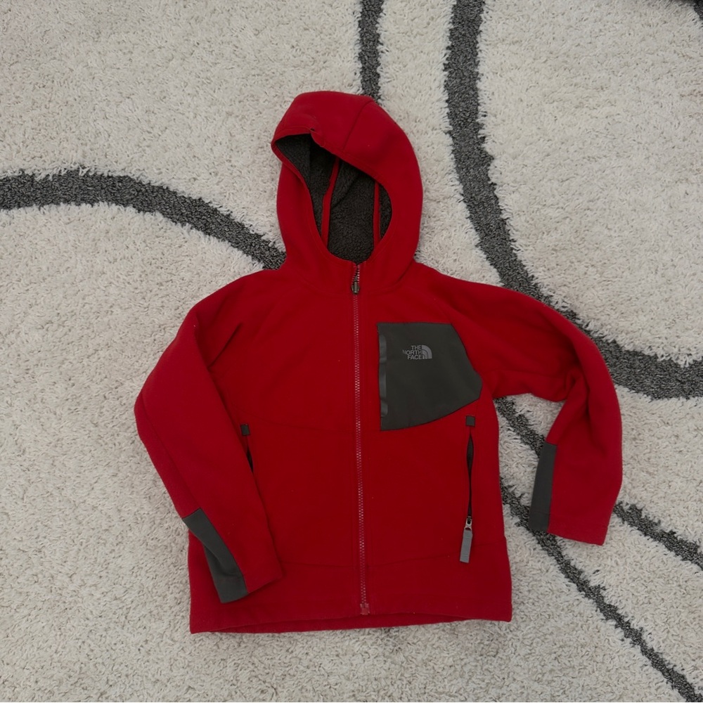 The North Face Kids Red and Gray Hoodie